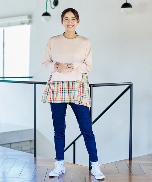 Arnold Palmer（アーノルドパーマー）の「パーマーチェック レイヤー スポンジング スウェット（スウェット・レディース・ネイビー/ブラック/ライトオレンジ系・M/S/L）」の15枚目の写真