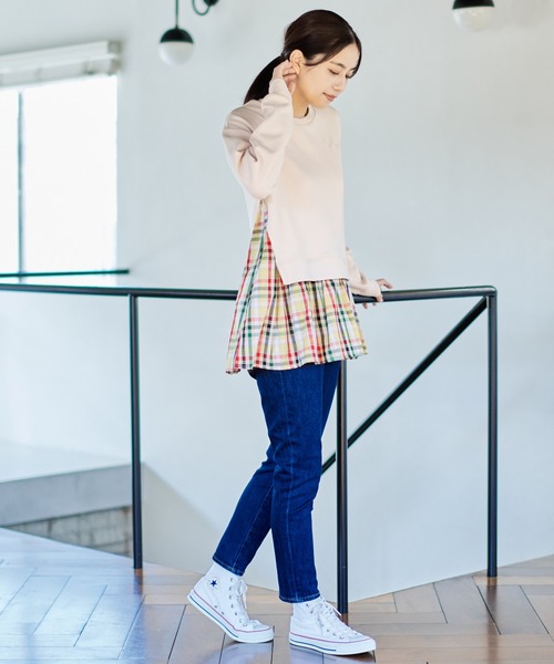 Arnold Palmer（アーノルドパーマー）の「パーマーチェック レイヤー スポンジング スウェット（スウェット・レディース・ネイビー/ブラック/ライトオレンジ系・M/S/L）」の16枚目の写真