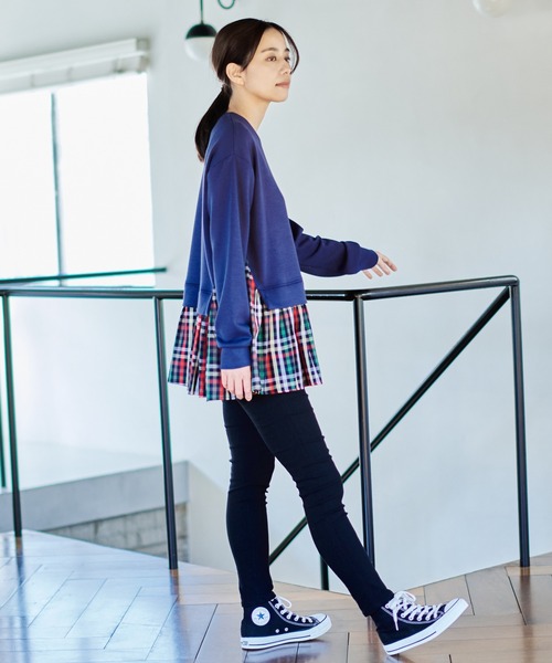 Arnold Palmer（アーノルドパーマー）の「パーマーチェック レイヤー スポンジング スウェット（スウェット・レディース・ネイビー/ブラック/ライトオレンジ系・M/S/L）」の13枚目の写真