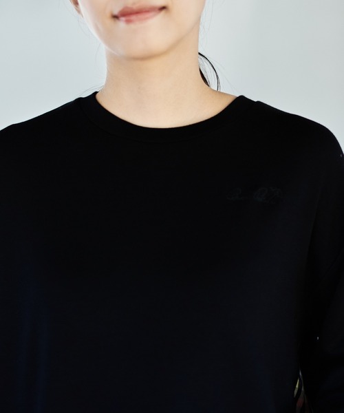 Arnold Palmer（アーノルドパーマー）の「パーマーチェック レイヤー スポンジング スウェット（スウェット・レディース・ネイビー/ブラック/ライトオレンジ系・M/S/L）」の4枚目の写真