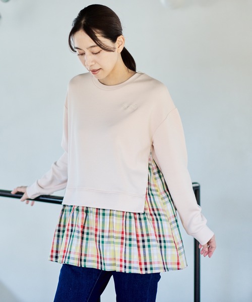 Arnold Palmer（アーノルドパーマー）の「パーマーチェック レイヤー スポンジング スウェット（スウェット・レディース・ネイビー/ブラック/ライトオレンジ系・M/S/L）」の14枚目の写真