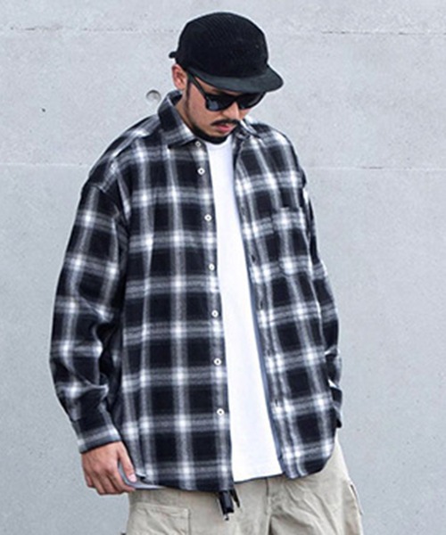 Cloudstyle(クラウドスタイル)の「【Cloudstyle】オーバーサイズ オンブレチェックシャツ/ 長袖(シャツ/ブラウス・メンズ・グリーン系その他/レッド/イエロー/ブラック・MEDIUM/LARGE/X-LARGE/XX-LARGE)」の20枚目の写真