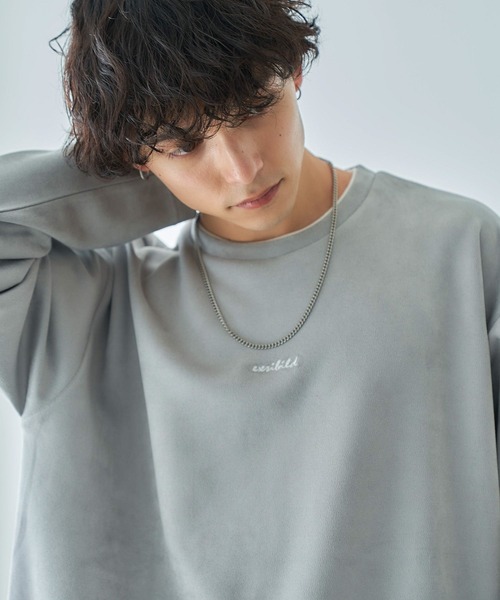 RAGEBLUE(レイジブルー)の「プチ刺繍/カットスウェードフェイクレイヤードTシャツ(Tシャツ/カットソー・メンズ・グレー/ブルー/ホワイト/グリーン・MEDIUM/LARGE)」の3枚目の写真
