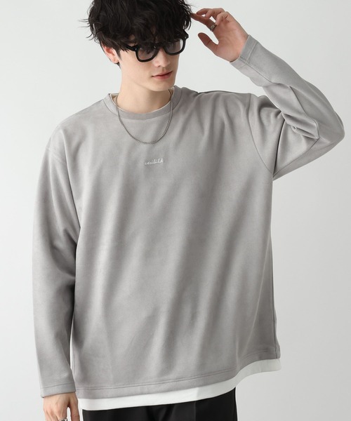 RAGEBLUE(レイジブルー)の「プチ刺繍/カットスウェードフェイクレイヤードTシャツ(Tシャツ/カットソー・メンズ・グレー/ブルー/ホワイト/グリーン・MEDIUM/LARGE)」の16枚目の写真