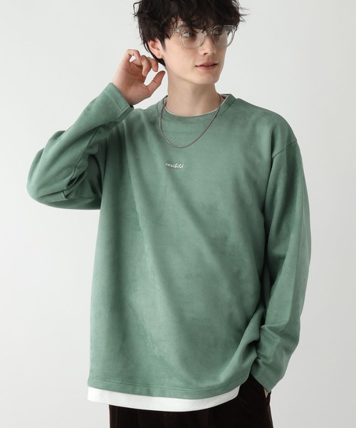 RAGEBLUE(レイジブルー)の「プチ刺繍/カットスウェードフェイクレイヤードTシャツ(Tシャツ/カットソー・メンズ・グレー/ブルー/ホワイト/グリーン・MEDIUM/LARGE)」の19枚目の写真