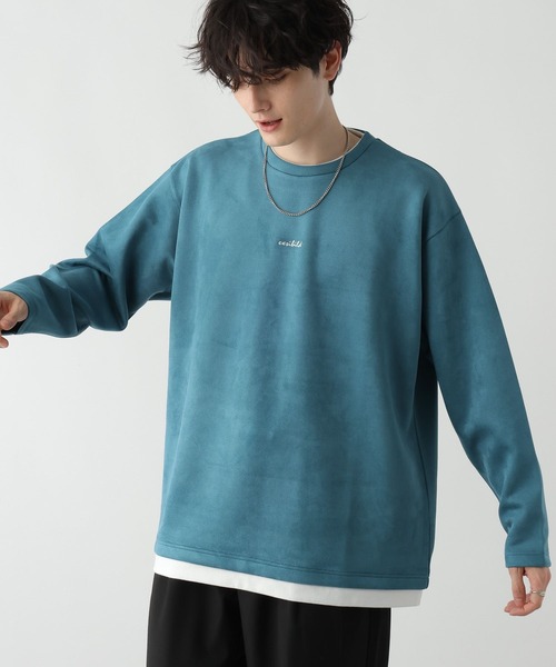 RAGEBLUE(レイジブルー)の「プチ刺繍/カットスウェードフェイクレイヤードTシャツ(Tシャツ/カットソー・メンズ・グレー/ブルー/ホワイト/グリーン・MEDIUM/LARGE)」の22枚目の写真