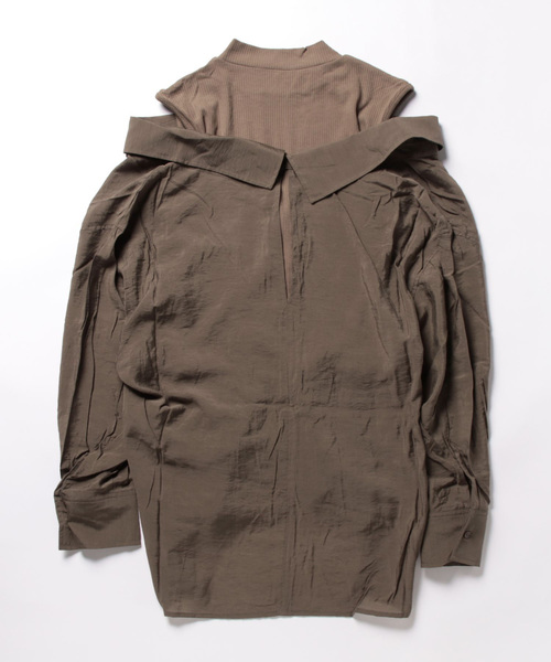 Heather（ヘザー）の「ドッキングシアーシャツ　975619（シャツ/ブラウス・レディース・ブラウン/ブラック/ピンク/ホワイト・FREE）」の5枚目の写真