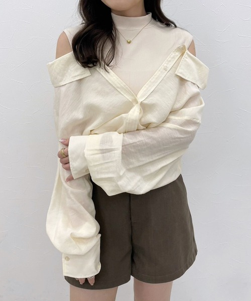 Heather（ヘザー）の「ドッキングシアーシャツ　975619（シャツ/ブラウス・レディース・ブラウン/ブラック/ピンク/ホワイト・FREE）」の7枚目の写真