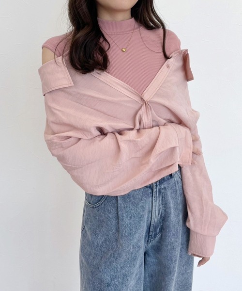 Heather（ヘザー）の「ドッキングシアーシャツ　975619（シャツ/ブラウス・レディース・ブラウン/ブラック/ピンク/ホワイト・FREE）」の17枚目の写真