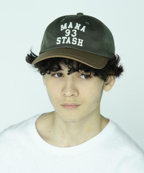 MANASTASH(マナスタッシュ)の「MANASTASH/マナスタッシュ/COLLEGE LOGO CAP/カレッジロゴキャップ(キャップ・メンズ・ブラック/オリーブ系/ネイビー・F)」の4枚目の写真