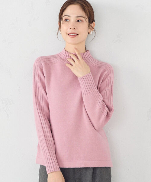 COMME CA ISM（コムサイズム）の「ハイネック カラーニット（ニット/セーター・レディース・パープル系/グリーン/ベージュ/ブラック/グレー/ブルー/サックスブルー/ホワイト/ピンク/チャコール・MEDIUM/LARGE）」の10枚目の写真