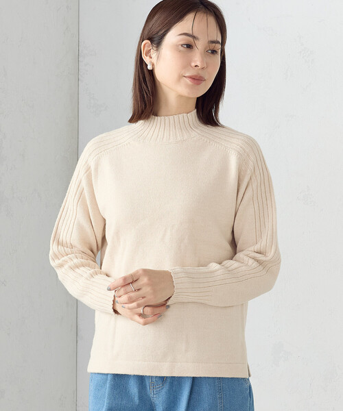 COMME CA ISM（コムサイズム）の「ハイネック カラーニット（ニット/セーター・レディース・パープル系/グリーン/ベージュ/ブラック/グレー/ブルー/サックスブルー/ホワイト/ピンク/チャコール・MEDIUM/LARGE）」の20枚目の写真