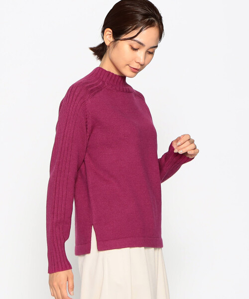 COMME CA ISM（コムサイズム）の「ハイネック カラーニット（ニット/セーター・レディース・パープル系/グリーン/ベージュ/ブラック/グレー/ブルー/サックスブルー/ホワイト/ピンク/チャコール・MEDIUM/LARGE）」の16枚目の写真