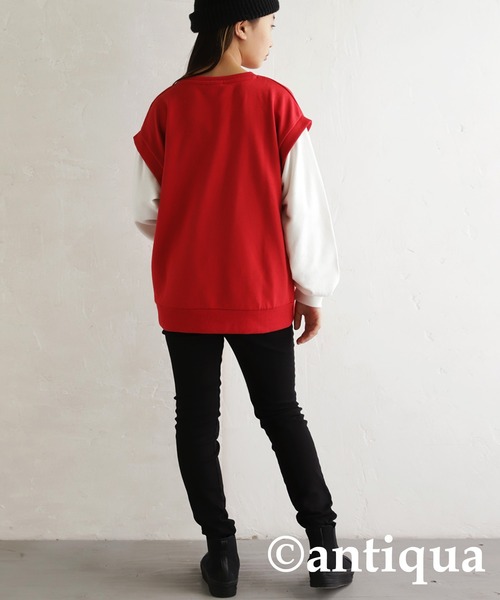 antiqua(アンティカ)の「FILAロゴ入り重ね着風スウェット(スウェット・キッズ・レッド・130/160/150/140)」の11枚目の写真