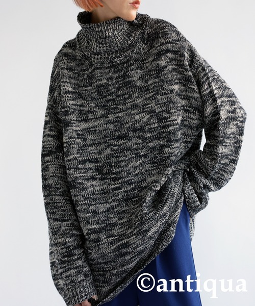 antiqua(アンティカ)の「ミックスハイネックニット(ニット/セーター・レディース・イエロー系その他/ネイビー/ブラック・FREE)」の10枚目の写真