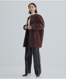 お値下げ✨AKIRA NAKA アキラナカ ノーカラー ウール コート AKIRANAKA（アキラナカ） ノーカラーコート コート 「AKIRANAKA
