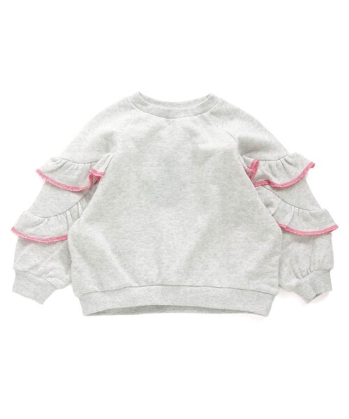 BREEZE（ブリーズ）の「フリルトレーナー（スウェット・キッズ・アイボリー/ピンク/チャコール・100/110/90/120/130/140/80）」の2枚目の写真