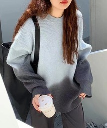 グラデーションルーズニットプルオーバー