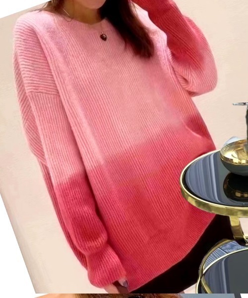 Jayro(ジャイロ)の「グラデーションルーズニットプルオーバー(Tシャツ/カットソー・レディース・ピンク/ブルー/グリーン/グレー・FREE)」の10枚目の写真