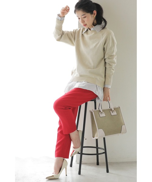 cawaii(カワイイ)の「華やぐ煌めきラメ クルーネックニット Back to BASICS(ニット/セーター・レディース・ベージュ/グレー・FREE)」の3枚目の写真