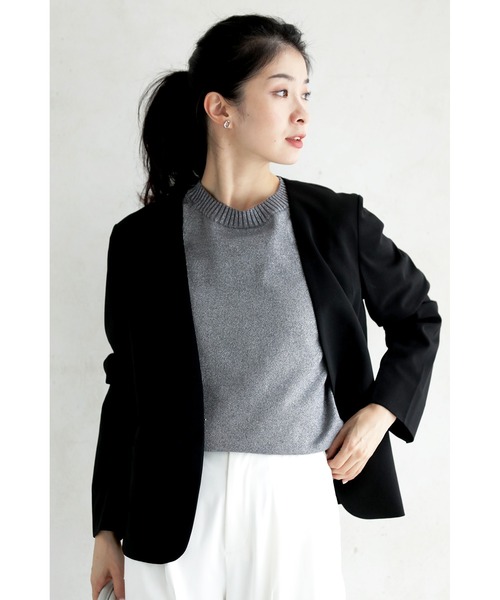 cawaii(カワイイ)の「華やぐ煌めきラメ クルーネックニット Back to BASICS(ニット/セーター・レディース・ベージュ/グレー・FREE)」の11枚目の写真