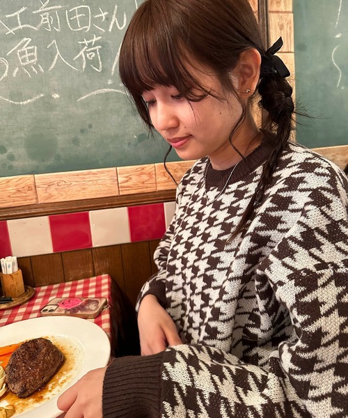 AS KNOW AS plus（アズノゥアズプラス）の「☆アソートジャカードふわニットプルオーバー（ニット/セーター・レディース・ホワイト系その他/ブラック系その他/ブラウン系その他/グリーン系その他・FREE）」の5枚目の写真