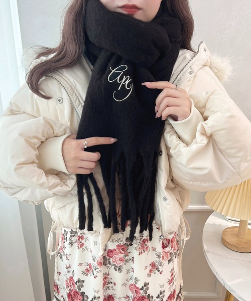 apres jour（アプレジュール）の「刺繍ボリュームマフラー【ZOZOTOWN限定アイテム】（マフラー・レディース・オフホワイト/アイボリー/ライトグレー/ブラック・FREE）」の20枚目の写真