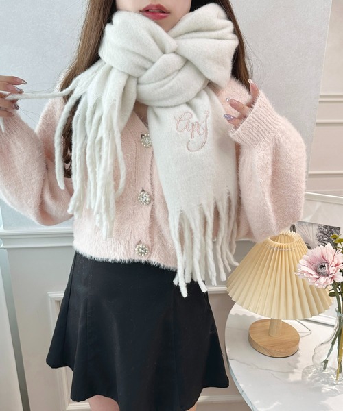 apres jour（アプレジュール）の「刺繍ボリュームマフラー【ZOZOTOWN限定アイテム】（マフラー・レディース・オフホワイト/アイボリー/ライトグレー/ブラック・FREE）」の7枚目の写真