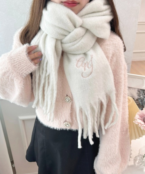 apres jour（アプレジュール）の「刺繍ボリュームマフラー【ZOZOTOWN限定アイテム】（マフラー・レディース・オフホワイト/アイボリー/ライトグレー/ブラック・FREE）」の6枚目の写真