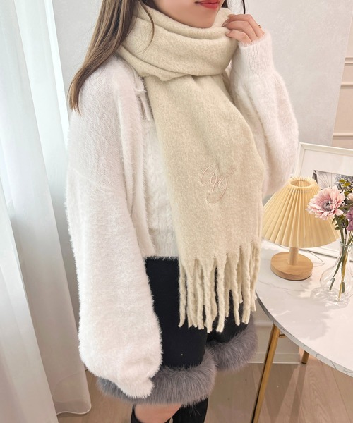 apres jour（アプレジュール）の「刺繍ボリュームマフラー【ZOZOTOWN限定アイテム】（マフラー・レディース・オフホワイト/アイボリー/ライトグレー/ブラック・FREE）」の14枚目の写真