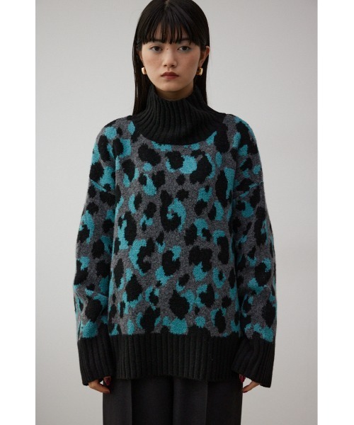レオパートジャガードニットトップス（ニット/セーター）｜AZUL BY