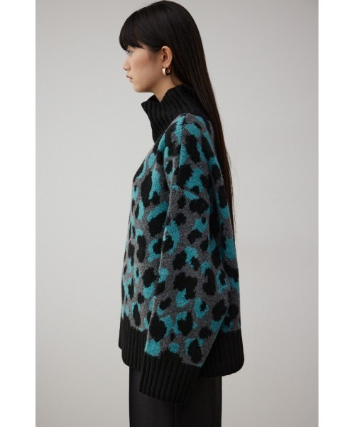 レオパートジャガードニットトップス（ニット/セーター）｜AZUL BY