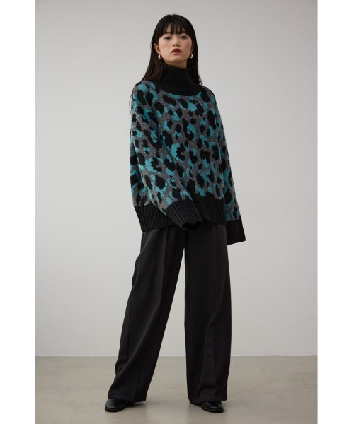 ⭐︎ジャス⭐︎argue アギュー　Tシャツニット　ニット　ネイビー シャギージャガードロゴニット｜MEN｜251HAC70-216I｜AZUL BY MOUSSY