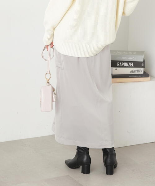 N.（N. Natural Beauty Basic）（エヌエヌナチュラルビューティーベーシック）の「サテンアウトポケットスカート（スカート・レディース・ネイビー/グレー・MEDIUM）」の5枚目の写真
