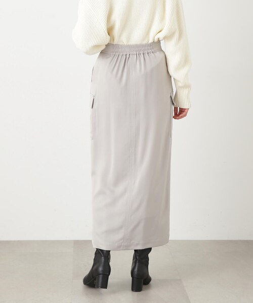 N.（N. Natural Beauty Basic）（エヌエヌナチュラルビューティーベーシック）の「サテンアウトポケットスカート（スカート・レディース・ネイビー/グレー・MEDIUM）」の12枚目の写真