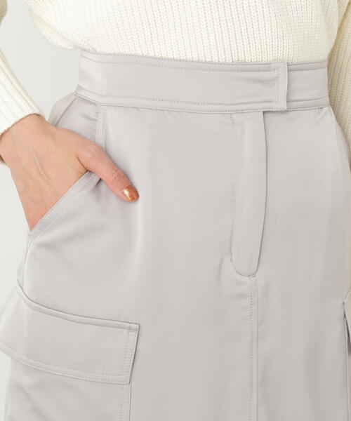 N.（N. Natural Beauty Basic）（エヌエヌナチュラルビューティーベーシック）の「サテンアウトポケットスカート（スカート・レディース・ネイビー/グレー・MEDIUM）」の13枚目の写真