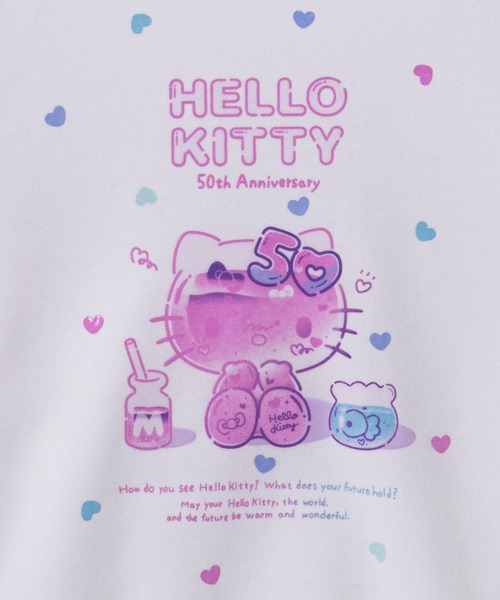 sanrio（サンリオ）の「サンリオキャラクターズ ハローキティ 50周年トレーナー（スウェット・キッズ・ホワイト/ブラック・150/110/120/140/160/130）」の11枚目の写真