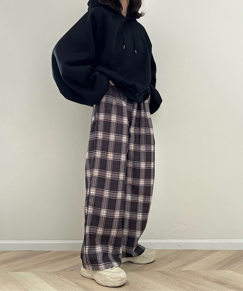 Cham.（チャム）の「ワイドチェックパンツ（その他パンツ・レディース・ブラウン・F）」の11枚目の写真
