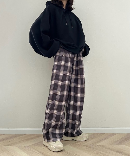 Cham.（チャム）の「ワイドチェックパンツ（その他パンツ・レディース・ブラウン・F）」の9枚目の写真