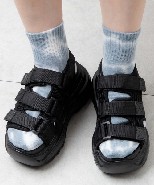 WEGO(ウィゴー)の「WEGO/タイダイソックス(ソックス/靴下・メンズ・ブラック/ブラウン/グリーン/イエロー/サックスブルー・25-27CM)」の1枚目の写真