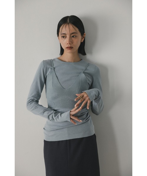 STYLEMIXER（スタイルミキサー）の「ニットブラセットトップス（ニット/セーター・レディース・サックスブルー/ライトベージュ/チャコールグレー・FREE）」の21枚目の写真