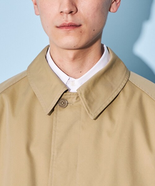 CITEN(シテン)の「<CITEN>バルカラー ハーフコート(ステンカラーコート・メンズ・ブラック/ベージュ・M/L)」の14枚目の写真