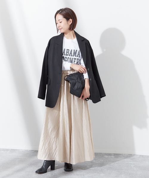 journal standard L'essage(ジャーナルスタンダードレサージュ)の「ヴィンテージナイロンギャザースカート(スカート・レディース・アイボリー/グリーン/ブラック・FREE)」の4枚目の写真