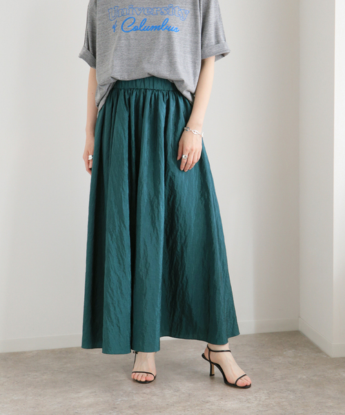 journal standard L'essage(ジャーナルスタンダードレサージュ)の「ヴィンテージナイロンギャザースカート(スカート・レディース・アイボリー/グリーン/ブラック・FREE)」の16枚目の写真