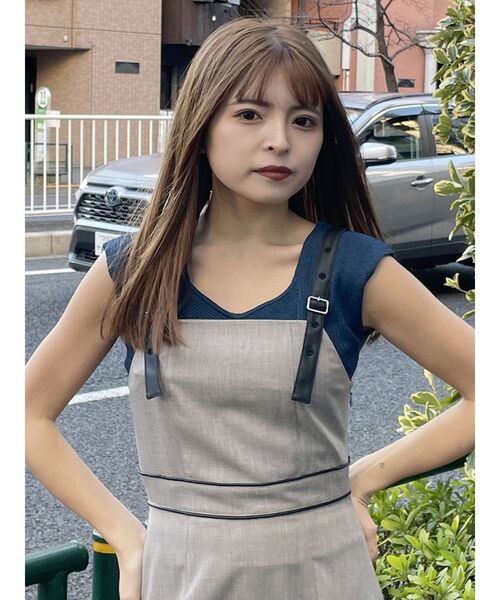 MURUA（ムルーア）の「バックオープンリブコルセットニット（ニット/セーター・レディース・ブルー/グリーン/ベージュ/ブラック/オレンジ/ホワイト・FREE）」の10枚目の写真