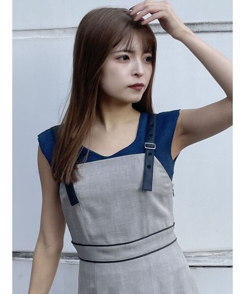 MURUA（ムルーア）の「バックオープンリブコルセットニット（ニット/セーター・レディース・ブルー/グリーン/ベージュ/ブラック/オレンジ/ホワイト・FREE）」の11枚目の写真