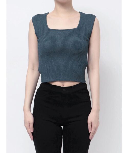 MURUA（ムルーア）の「バックオープンリブコルセットニット（ニット/セーター・レディース・ブルー/グリーン/ベージュ/ブラック/オレンジ/ホワイト・FREE）」の22枚目の写真