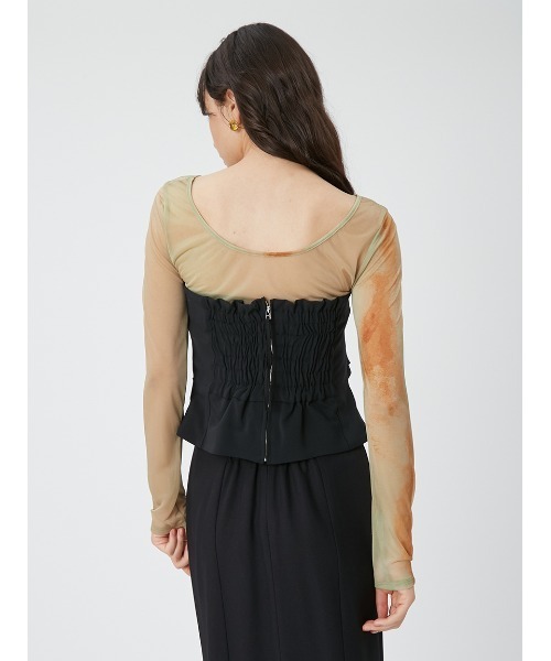 FRAY I.D(フレイアイディー)の「タックドレープビスチェ(ベスト・レディース・アイボリー/グレー/ブラック・FREE)」の6枚目の写真