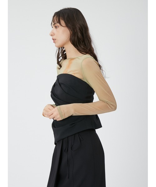 FRAY I.D(フレイアイディー)の「タックドレープビスチェ(ベスト・レディース・アイボリー/グレー/ブラック・FREE)」の8枚目の写真