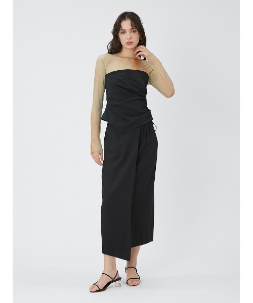 FRAY I.D(フレイアイディー)の「タックドレープビスチェ(ベスト・レディース・アイボリー/グレー/ブラック・FREE)」の14枚目の写真